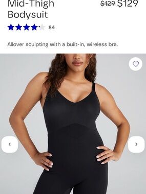Honeylove Mid Thigh Black Sculpting Bodysuit